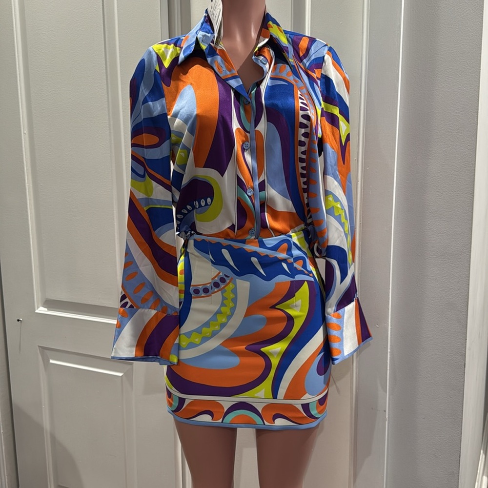 Zara Multicolored Patterned Mini Skirt - Picture 9 of 10